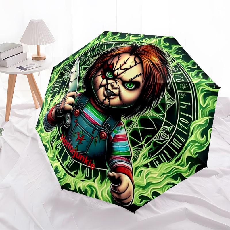 1pc Horror Doll umbrella - automatic opening and closing, sturdy iron frame, formal occasions yy251027001