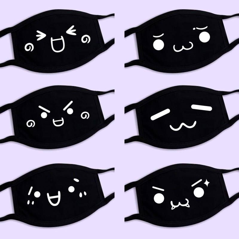Masque Émoticône Mode: Masque Anti-poussière en Coton Respirant Amusant pour le Vélo - Design Anime Unisexe