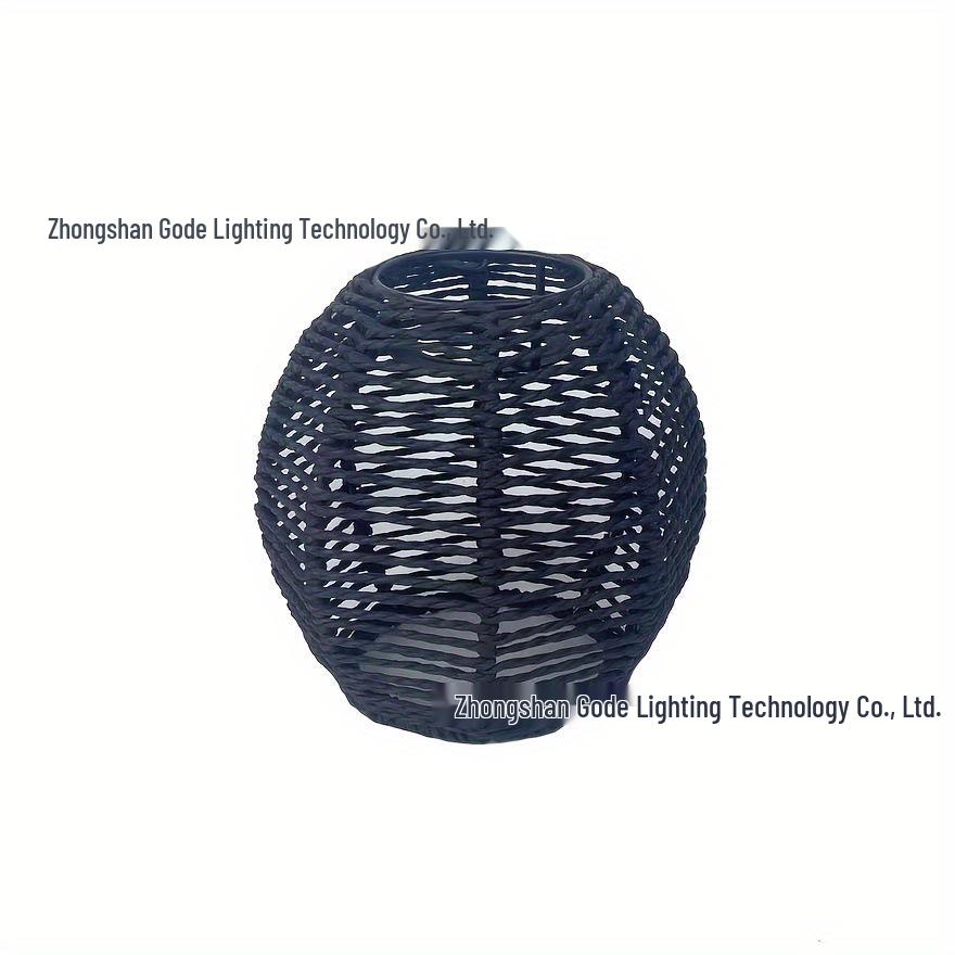 Abajur Boem din Bambus Țesut Manual cu Frânghie de Hârtie