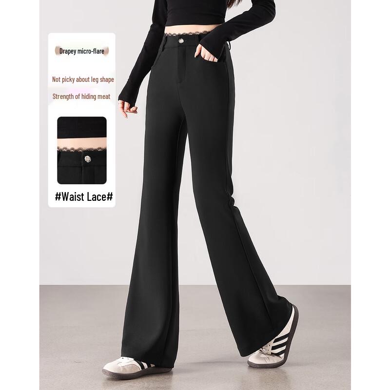 TERRE BLEUE Women s High-Waisted Casual Flared Suit Pants 28 (approx. 110-121 lbs)