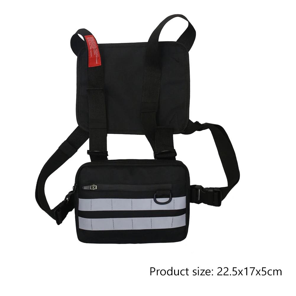 Multi-function Vest Chest Bags for Men Women Fashion Oxford Cloth Fanny Pack Street Waistcoat Hip-Hop Sling Chest Rig Bag Bolsa