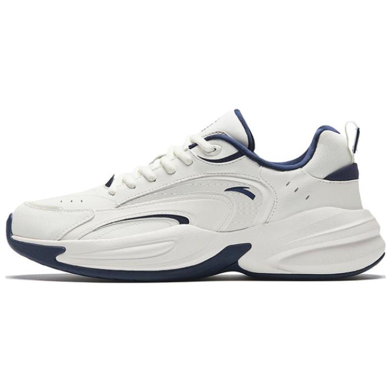 Anta ACE Slip Resistant Abrasion Resistant Low Top Sports Casual Shoes Men's White Dark Blue Sneakers 912528802F-1
