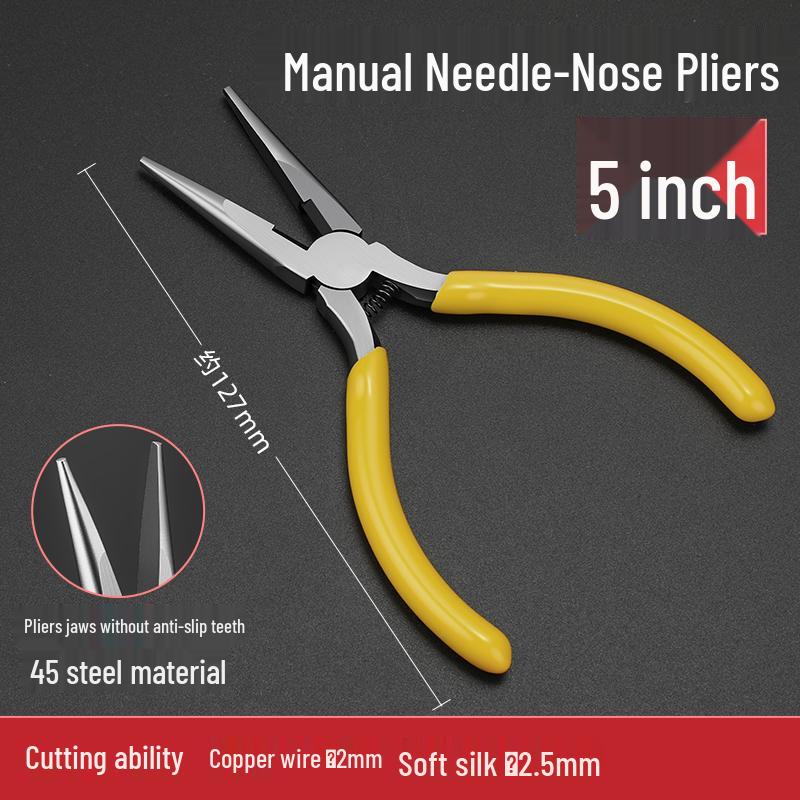 5" & 6" Premium Needle-Nose Pliers Set for Jewelry - Round, Bent, Flat Nose, Toothless Mini Pliers