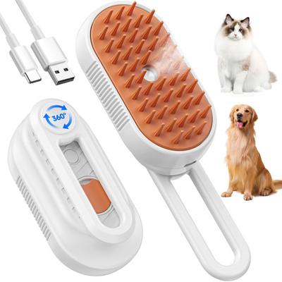 Cepillo de Vapor para Gatos para Muda Cepillo de Spa para Mascotas Peine de Aseo Autolimpiable para Mascotas Cepillo de Masaje Plegable para Gatos Perros