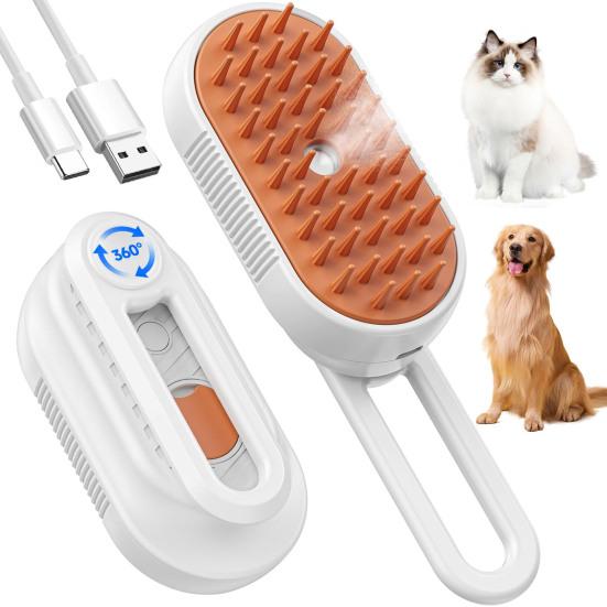 Cat Steam Brush for Shedding Pet Spa Brush Self-Cleaning Pet Grooming Comb Foldable Massage Brush for Cats Dogs