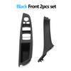 LHD Carbon Fiber Beige Black Interior Door Pull Handle Trim Cover Set For BMW 5 Series F10 F11 F18 520i 523i 525i 528i 535i