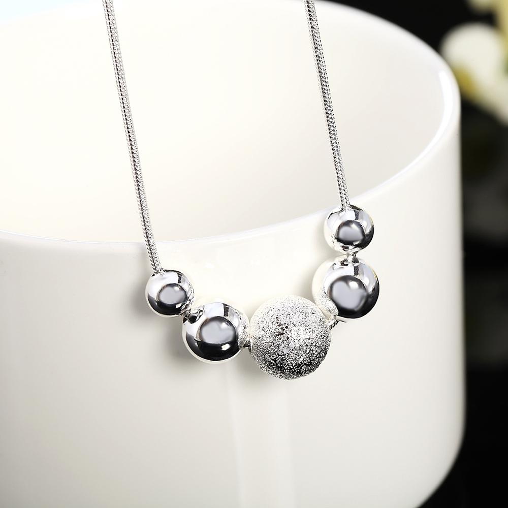 925 Sterling Silver Jewelry 18 Inch Snake Chain Bead Necklace