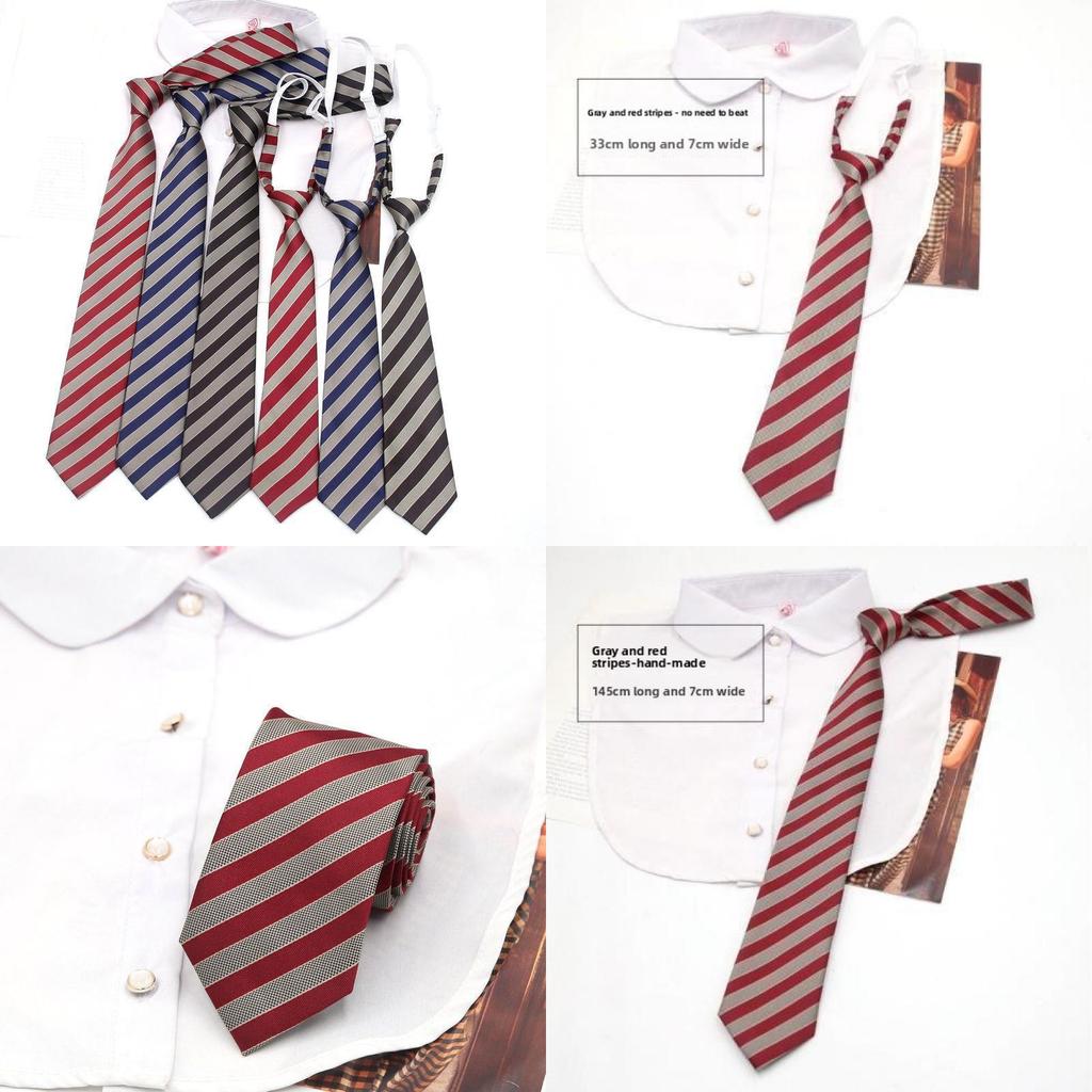Traditional Polyester Kids Tie With Striped Pattern For School Uniforms