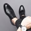 Spring and Autumn Men's Leather Shoes Black Leather Shoes Men's Casual Shoes  Dress Wedding Shoes Tide Soft Surface