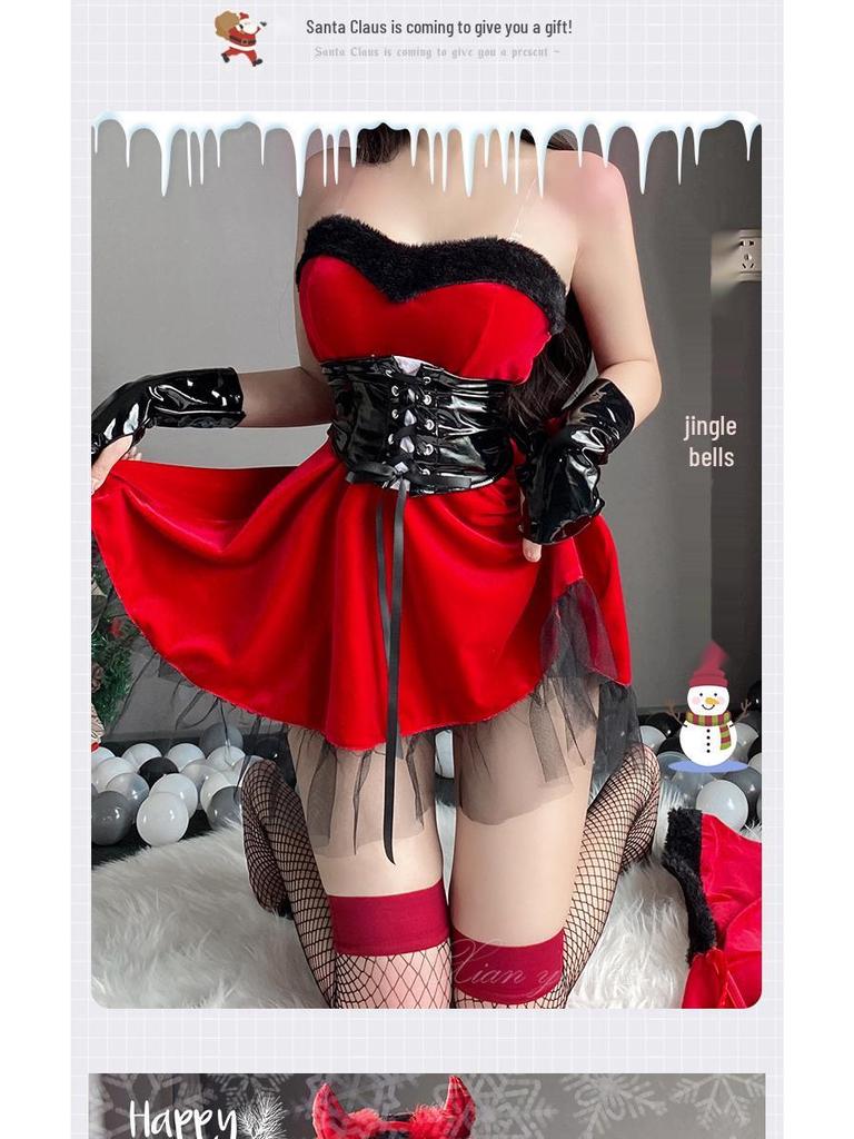 Xianyi Lingerie: Christmas Devil Uniform Set for Role Play & Halloween