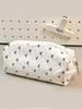 Black Bow Pencil Case  High Value Cute Girl Student Cosmetic Bag Large Capacity Stationery Storage Bag