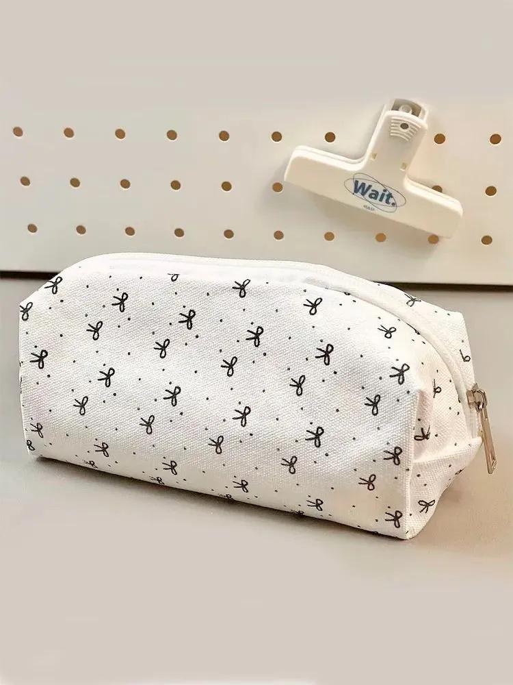 

Черный пенал с бантом Высокая ценность Милый девчачий студенческий косметичка Большой вместимости Сумка для хранения канцелярских товаров One Size белый