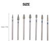 Nail Drill Bits Set Professional Electric Nail Grinding Burr Cutters for Pedicure Manicure Nail Art Tools Silver 7Pcs