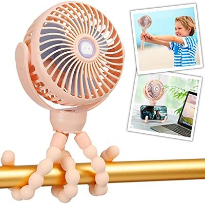 Tragbarer Baby-Kinderwagenventilator USB Elektrischer Ventilator Outdoor-Ventilator Clip-on 600mAh Faltbare Wiederaufladbare Ventilatoren Leiser Elektrischer Ventilator Kühler
