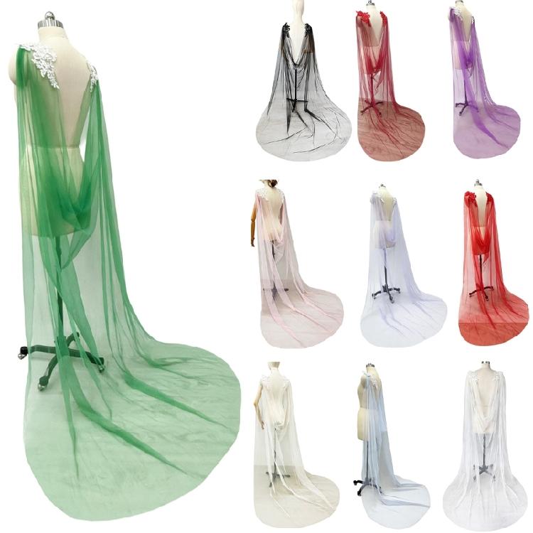 Delicato Scialle Staccabile Trasparente Lunghezza Cattedrale Accessorio Sposa Per Banchetti Ricevimenti