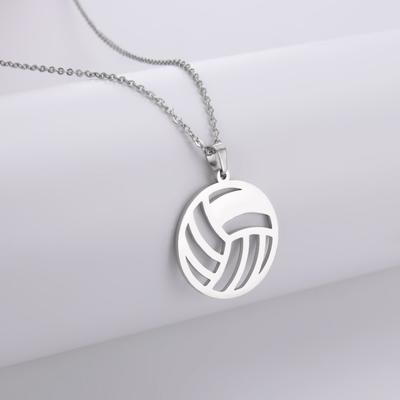 Fashion Hollow Volleyball Pendant Necklace Hip Hop Accessory Versatile Jewelry