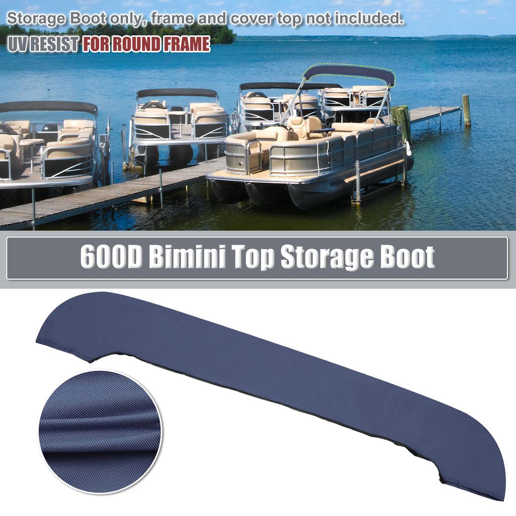 Boat Bimini Top Storage Boot 73"-78"W 600D Marine Grade Polyester Sock