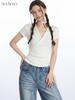 HeyHenry Women's Elegant Slim Fit V-neck Short-sleeve T-shirt