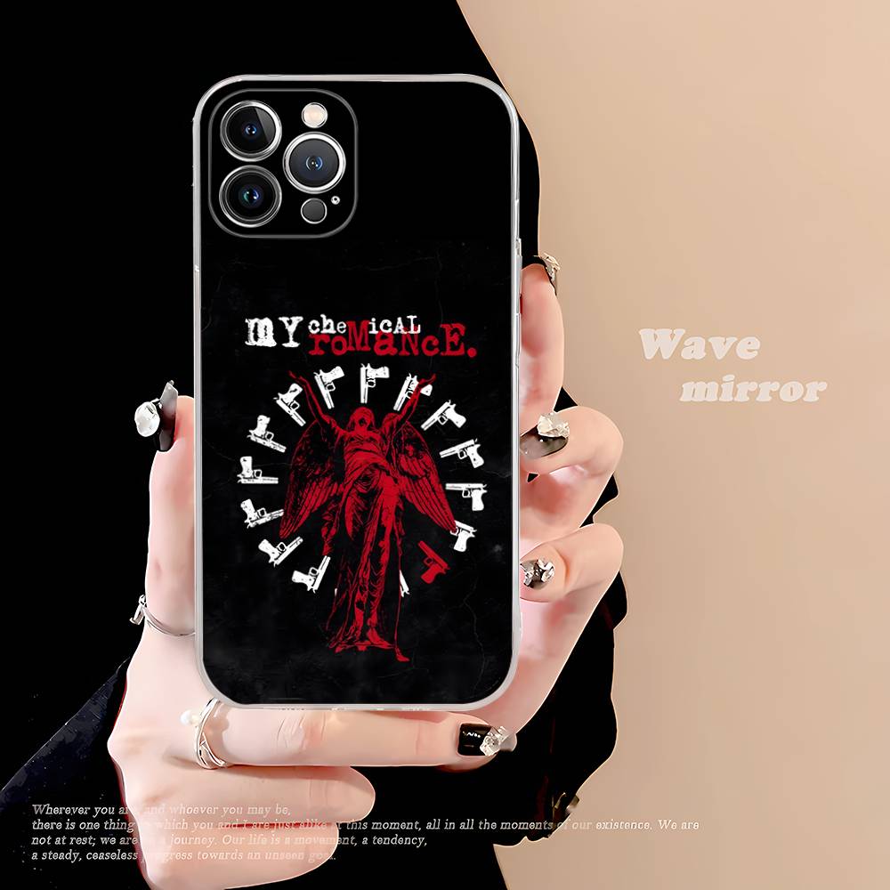 My C-Chemical R-Romance Band Transparent Phone Case For iPhone 16 15 14 13 12 11 Pro Max Plus Soft Cover