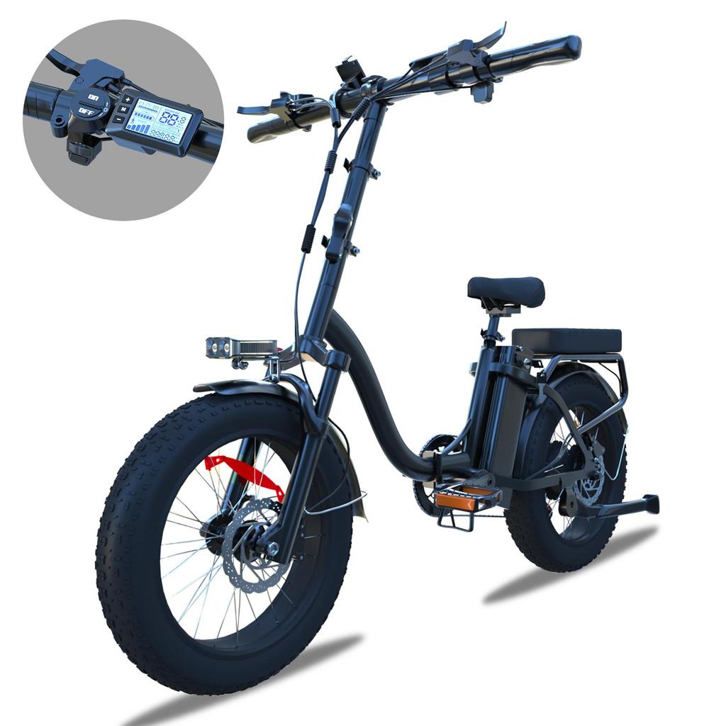 BLUVALL Z01 Foldable Electric Bike, 36V 13Ah Removable Battery, Shimano 7-Speed