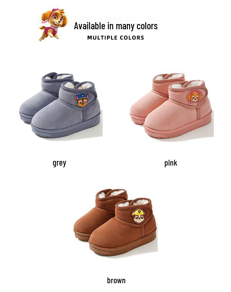 Paw Patrol Kids' Winter Cotton Boots - Non-Slip, Velvet-Lined, Warm & Soft Sole