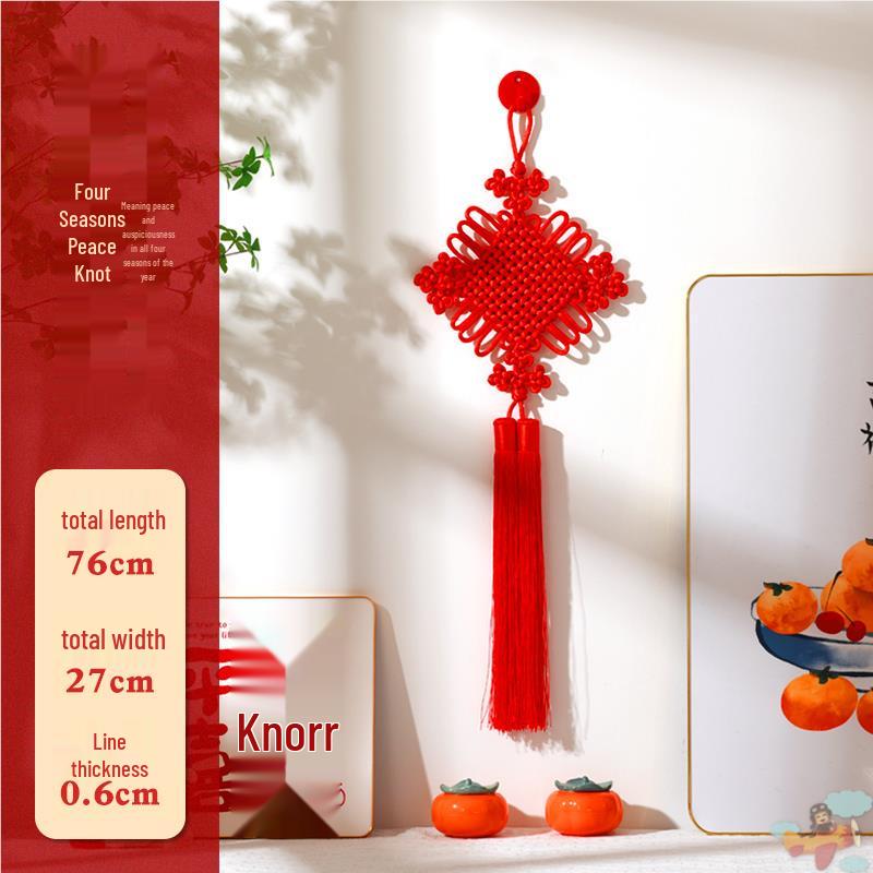Small Red Chinese Knot Pendant: Good Luck & Wealth Fu Gourd Peace Lover’s Tassel Decoration