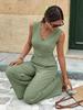 Europäisch-Amerikanischer Stil 2026 V-Ausschnitt Ärmelloser Jumpsuit mit Hoher Taille für Damen