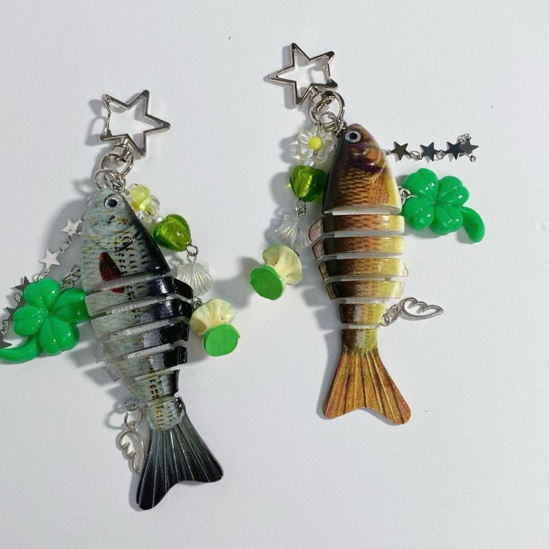Handmade Simulated Little Fish Keychain Creative Fishing Lure Keyring Bag Pendant Decoration For Fishing Enthusiasts Gifts