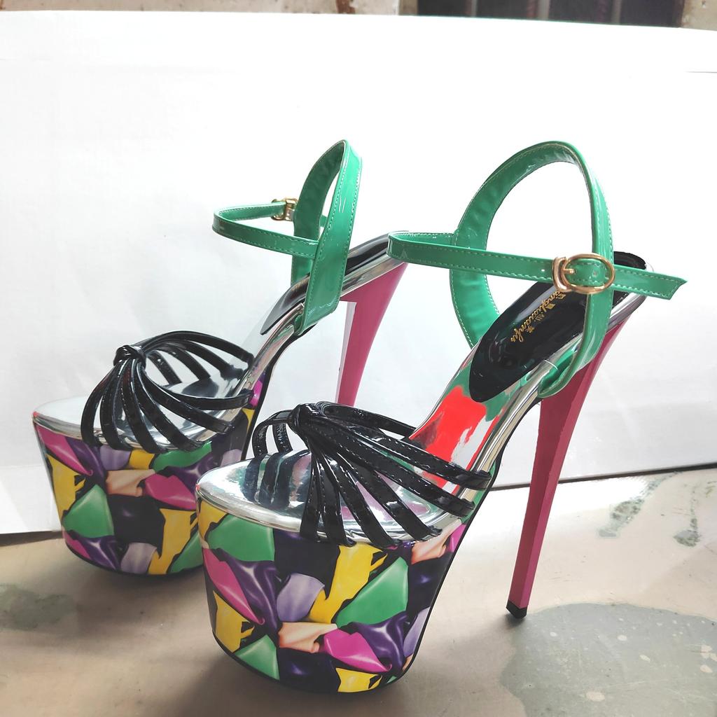 19cmCrossdresser Shallow Mouth Women's ShoesThin Heels Sissy Pumps Metal High-Heeled Steel Pipe Dance Plus Size S tilettos