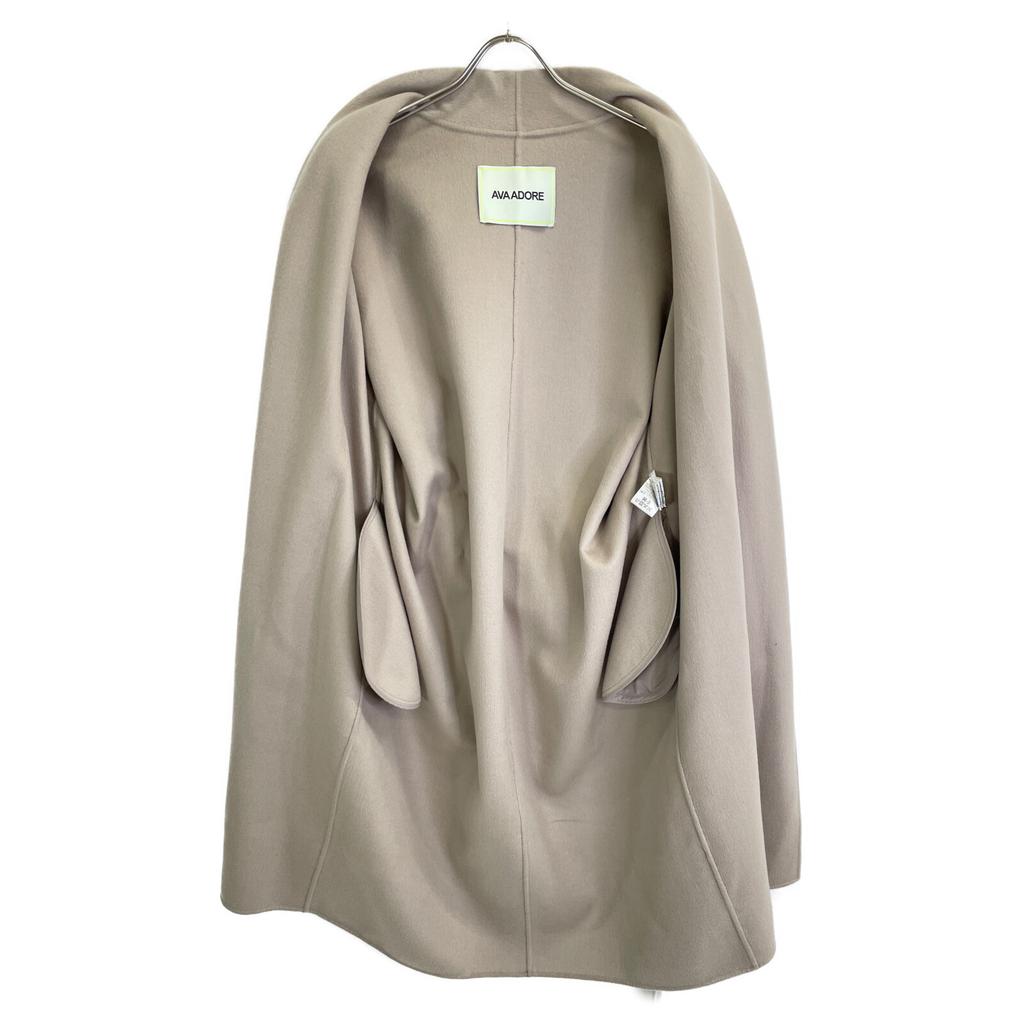 Ava Adore 531-0281003 Beige wool x mink fur belted single coat coat 36 beigeUsed