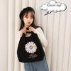 Daisy Canvas Shoulder Bag Student Handbag Women Small Shopping Bag Girl Flowers Casual Tote Bag