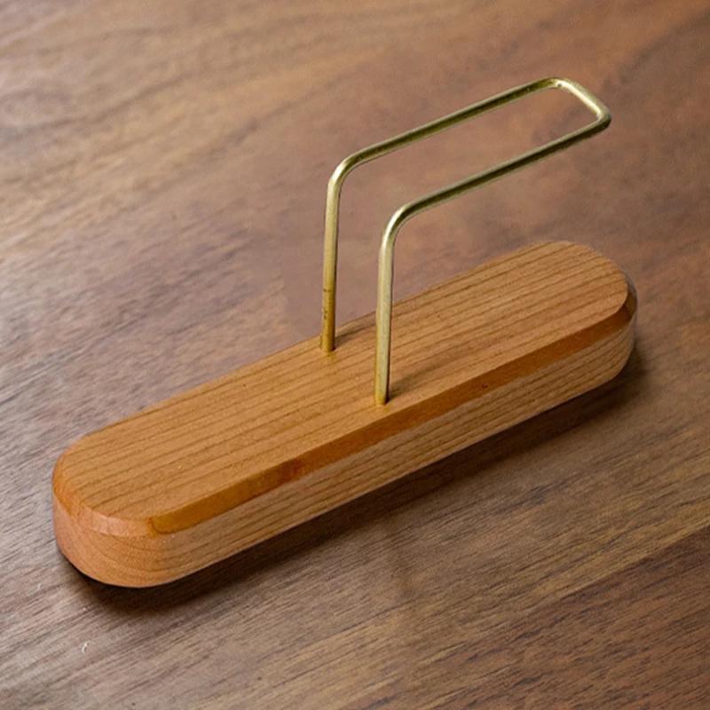 Ořech Držák na filtrační papír Stojan na kávové příslušenství Kapacita 35 ks Skladování papíru Odolné pro ventilátor Tvar V Tvar Domácí Dekor