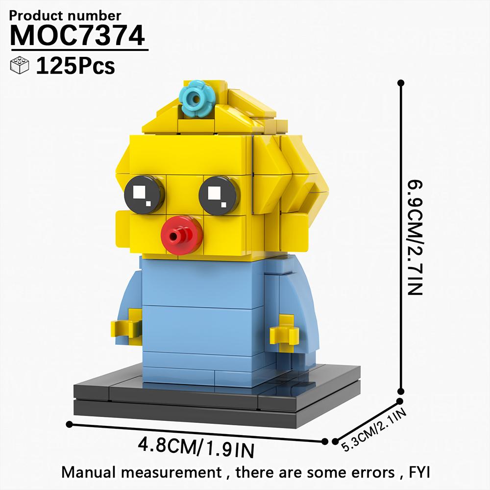 MOOXI Simpson Brickheadzed DIY Diorama Assembly Model Kit For Adults Building Blocks Set Children Toy MOC Bricks Montessori Gift