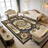 Alfombra de Sala de Estar con Flores Europeas de Lujo Área Grande Antideslizante Alfombras Suaves Decoración Dormitorio Fácil de Limpiar Felpa Corta Felpudo de Suelo