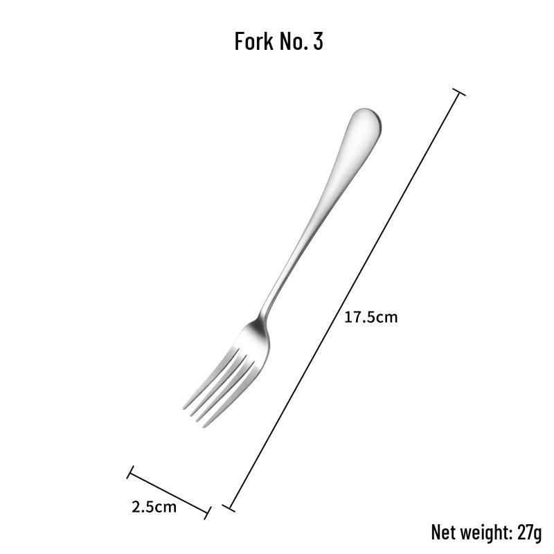 1010 Stainless Steel Cutlery Set: Long-Handle Fork, Soup & Dessert Spoon