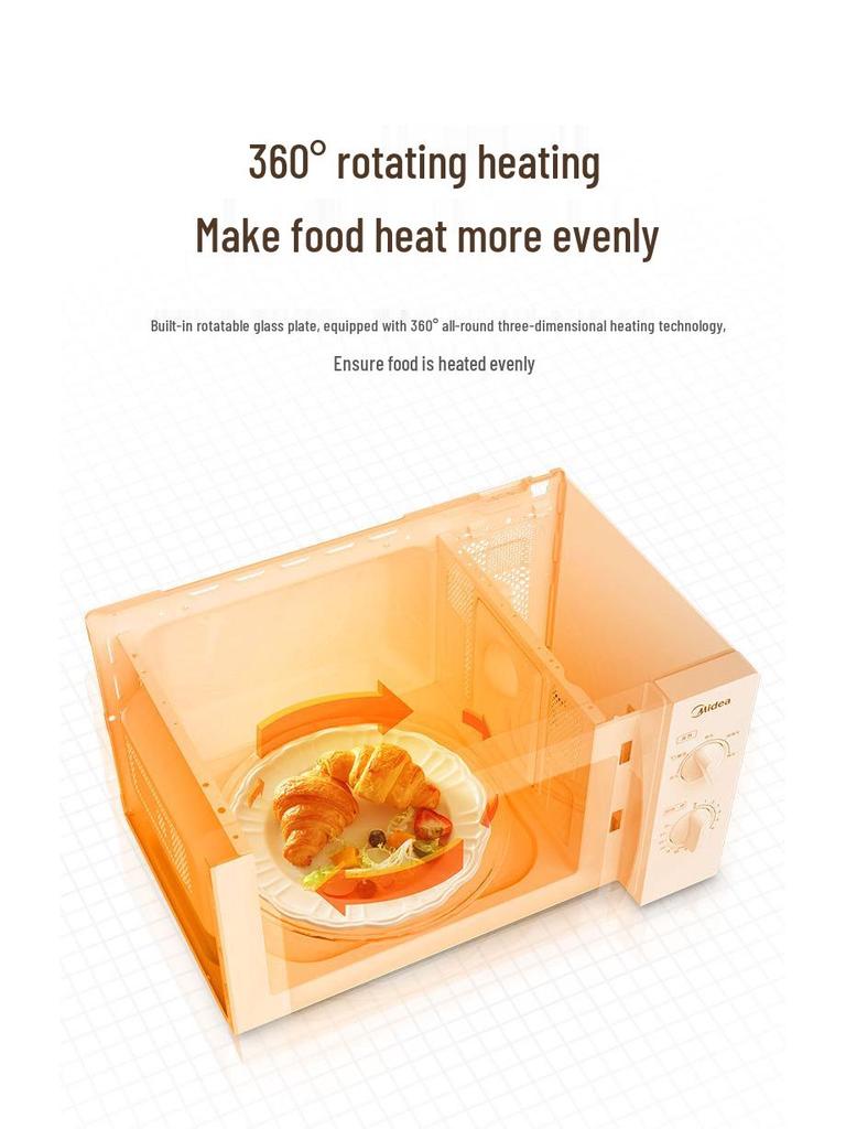 Microwave Oven M1-211A: 20L Home Use with Turntable & Mechanical Knob Control