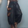 Damen Denim Cargo Hose mit großen Taschen Bedruckte 9/10-Hose Retro Casual Locker Übergröße Gewaschene Weitbein-Hose