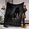 Horse Dark Blanket Suitable All Seasons Soft Comfortable Sofa Office Nap Travel Birthday Gift Christmas Present
