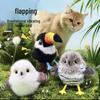 Plush Electric Flapping Bird Cat Toy with Sound and Automatic Motion