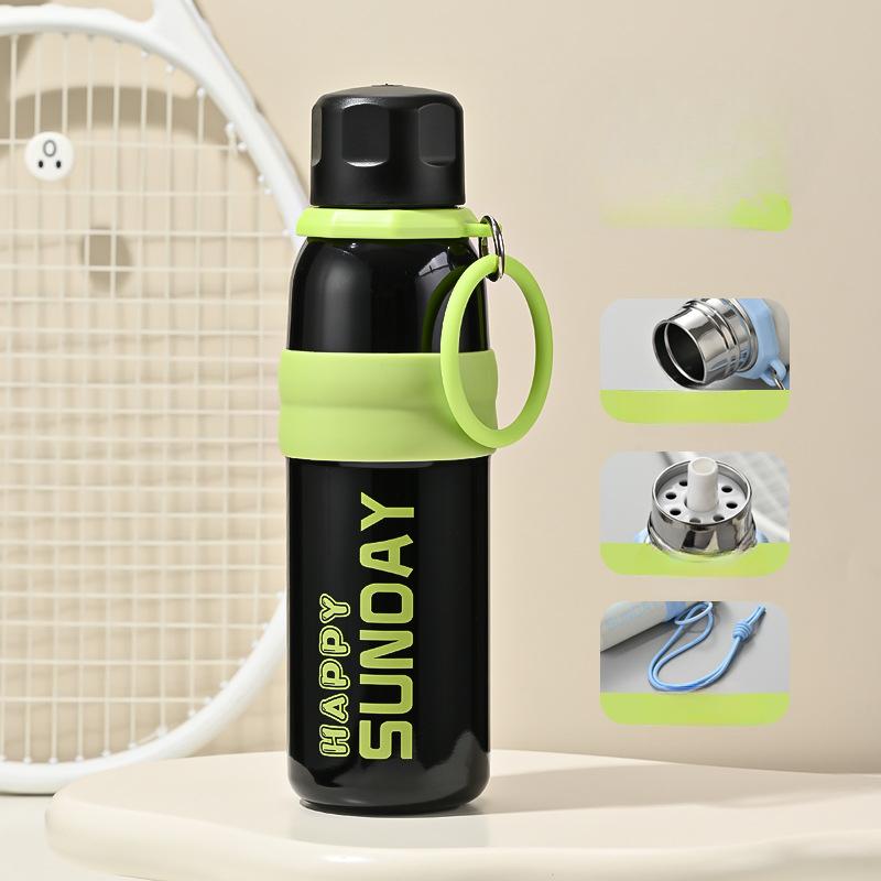 

Термос из нержавеющей стали, большая емкость для воды, женская, новая, детская, школьная, специальная, соломенная чашка для мальчиков 650ml