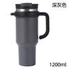 40oz Double Wall 304 Stainless Steel Tumbler with Handle, Dual Drink Sliding Lid Large Capacity Iced Coffee Cold Cup