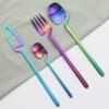 Black Portable Dinnerware Set Knife Fork Spoon Straw Set 304 Stainless Steel Travel Camping Dinnerware Set With Storage Bag