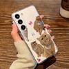 Phone Case For Samsung S20 Ultra S21 Plus S22 Plus S23 Plus S24 Note 20 M33 5G F23 5G Clear Cute Kitty Love Shell