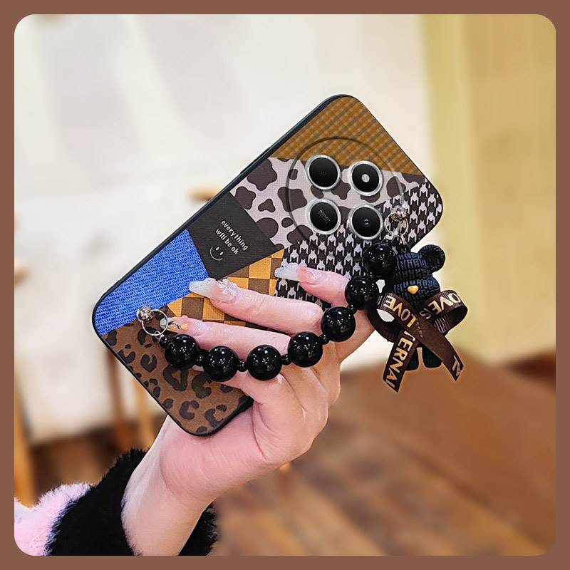 Cartoon Simplicity Phone Case For Redmi A4 5G Back Cover Skin-friendly feel Anti-knock Bear bracelet Dirt-resistant cute