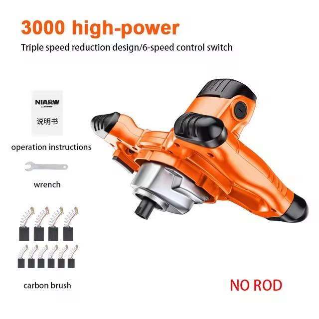 Electric Cement Mixer 220V Paint Cement Plaster Mortar Mixing Machine Coating Mixer High Power with 6 Gear Adjustable Speed