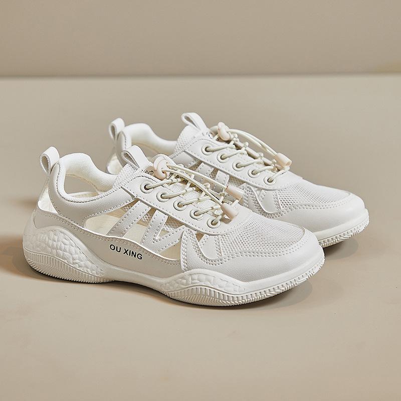 [Customized] HY101 new mesh shoes women's breathable 2025 summer hollow mesh surface increases trend casual shoes transportation