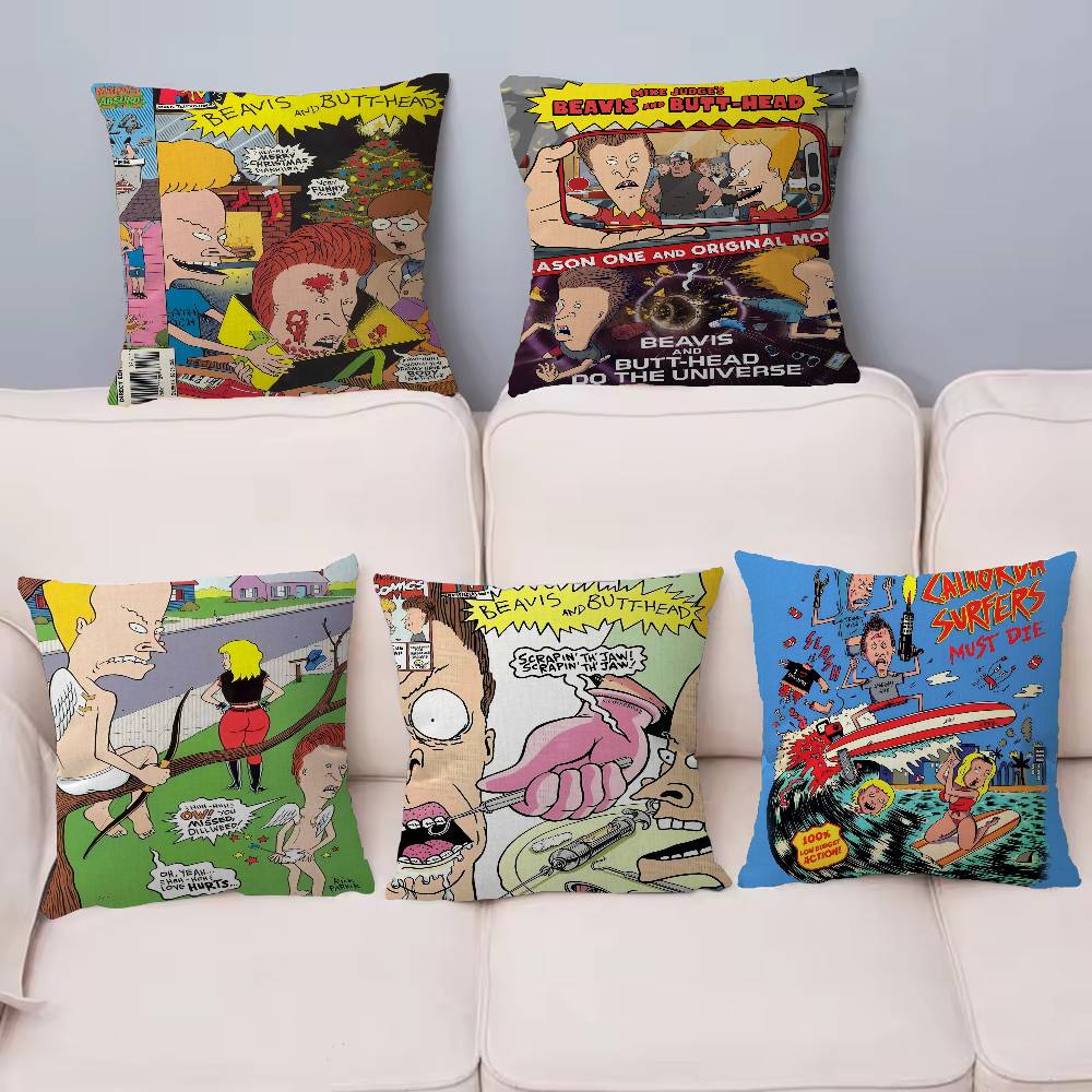 Anime B-Beavis A-And B-Butthead 45*45cm Cushion Cover Pillow Cover Decor Pillowcase Home Pillowcase for Couch Pillow