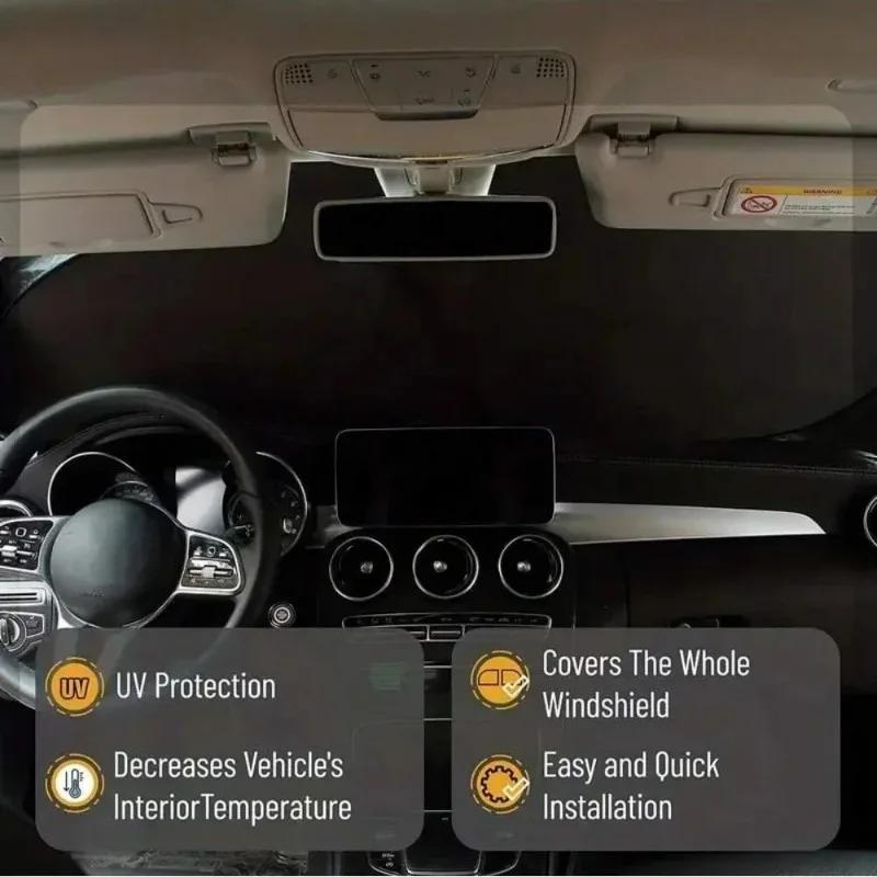 Capa de Protetor Solar para Janela de Carro - Viseira Dobrável para Para-brisa com Proteção UV para Estilização de Automóveis