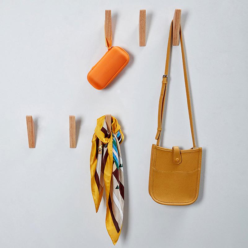1/2/4 PCS Wooden Triangle Angle Hook Wall Mounted Coat Hooks Multi-Use for Hats&Bags Home Storage Accessory