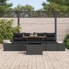 VidaXL Ensemble de salle à manger de jardin 5 pièces avec coussins en poly rattan noir et acacia 3349897